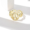 Brass Open Cuff Rings for Women RJEW-K289-01G-W-3