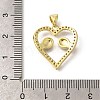 Brass Micro Pave Clear Cubic Zirconia Enamel Pendants KK-M297-16G-3