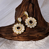 Classic Elegant Flower Brass Stud Earrings ZW3549-1