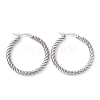 Non-Tarnish 304 Stainless Steel Twist Rope Hoop Earrings for Women EJEW-G298-05P-1