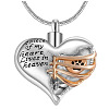 316L Surgical Stainless Steel Heart Urn Ashes Pendant Necklace BOTT-PW0002-020T-P-1
