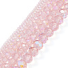 5 Strands 5 Size Transparent Electroplate Glass Beads Strands GLAA-TA0001-96B-2