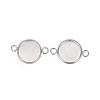 201 Stainless Steel Cabochon Connector Settings X-STAS-F191-15S-D-3