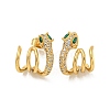 Brass Pave Cubic Zirconia Clip-on Earrings EJEW-N054-47G-1