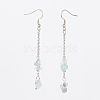 Natural Gemstone Chip Dangle Earrings X-EJEW-JE02417-2