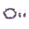 Natural Amethyst Chips Beaded Jewelry Set X-SJEW-JS01232-03-1