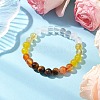 Natural Tiger Eye & Mixed Gemstone Round Beaded Stretch Bracelets for Women BJEW-JB11056-01-2