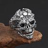 Alloy Rhinestone Adjustable Statement Cuff Open Rings for Men FS-WG8D7BC-01-1