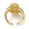 Rack Plating Brass Micro Pave Cubic Zirconia Cuff Finger Rings for Women RJEW-C114-16I-G-3