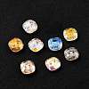 2-Hole Square Glass Rhinestone Buttons BUTT-D001-C-2