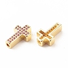 Rack Plating Brass Cubic Zirconia Beads KK-B051-06G-05-2