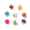 Disc Dyed Synthetic Turquoise Heishi Connector Charms PALLOY-JF04247-02-1