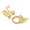 Rack Plating Brass Micro Pave Clear Cubic Zirconia Fold Over Butterfly Extension Clasps KK-B078-11G18-3