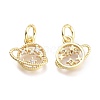 Brass Micro Pave Cubic Zirconia Pendants KK-P187-06G-2