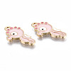 Light Gold Plated Alloy Enamel Pendants X-ENAM-T009-77C-RS-3