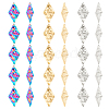30Pcs 3 Colors 304 Stainless Steel Pendant STAS-DC0012-44-1