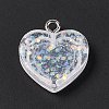 Transparent Resin Pendants RESI-C029-01D-3