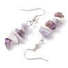 Natural Howlite & Amethyst & Purple Turquoise Dangle Earrings EJEW-JE06127-01-4