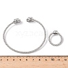 Oval Brass Micro Pave Cubic Zirconia Cuff Bangles & Rings Sets for Women SJEW-R002-03P-01-5