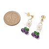 Cherry & Flower Glass Dangle Earrings EJEW-JE06172-02-3