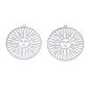 201 Stainless Steel Filigree Big Pendants STAS-S118-043-1