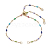 304 Stainless Steel Colorful Enamel Link Chain Slider Bracelet Makings AJEW-JB01281-1