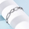 304 Stainless Steel Oval Link Chain Bracelets for Men Women BJEW-G725-11P-2