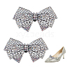 Glass Rhinestone Bowknot Shoe Decorations AJEW-WH0323-24B-2