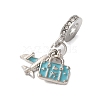 Rack Plating Alloy Crystal Rhinestone European Dangle Charms PALLOY-S189-28P-2