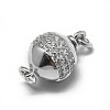 Anti-Tarnish Rhodium Plated 925 Sterling Silver Box Clasps STER-L057-008A-4