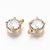 Brass Glass Rhinestone Charms GLAA-S179-32-RS-2