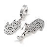 Hollow Palm 304 Stainless Steel Dangle Earrings EJEW-L283-078P-2