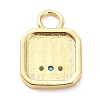 Brass Micro Pave Cubic Zirconia Pendants ZIRC-P085-16G-2