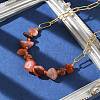 Natural Red Agate Chip Beaded Necklaces NJEW-C070-04G-01-4