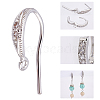 8Pcs 2 Style Brass Micro Pave Cubic Zirconia Hoop Earrings KK-BBC0001-40-4