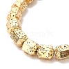 Electroplated Natural Lava Rock Beads Strands G-G984-09KCG-3