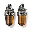 Natural Tiger Eye Faceted Sword Pendants G-Q163-01AS-03-1