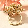 Snowflake Rotatable Open Cuff Rings for Women RJEW-B111-01G-2