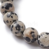 Natural Dalmatian Jasper Stretch Bracelets BJEW-JB10092-06-4