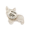 Dog Enamel Pin with Brass Butterfly Clutches JEWB-A006-01H-2