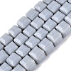 Opaque Glass Beads Strands GLAA-R041-8x8mm-C07-1