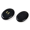 12Pcs 12 Styles Twelve Constellation Natural Obsidian Flat Oval Links Connector Charms G-K359-05D-2