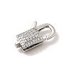 Brass Micro Pave Clear Cubic Zirconia Lobster Claw Clasps KK-A266-24A-P-2