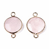 Natural Rose Quartz Links Connectors G-N326-85I-2