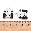 Panda Theme Alloy Enamel Pendants ENAM-T020-34G-3