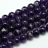 Natural Amethyst Round Bead Strands G-L170-12mm-01-1