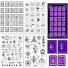 Globleland 4 Sheets 4 Styles Divination Theme PVC Plastic Stamps DIY-GL0004-86A-1