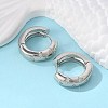 Clear Cubic Zirconia Star Hoop Earrings LS-EJEW-C022-06P-01-3