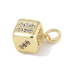 Brass Micro Pave Clear Cubic Zirconia Pendants KK-P273-07G-2