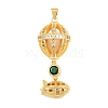 Brass Micro Pave Cubic Zirconia Pendants CU-CBAB3AD-06G-01-1